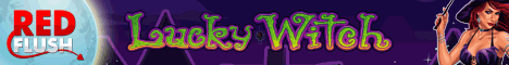 Play the new microgaming slot - Lucky Witch at Red Flush Online Casino