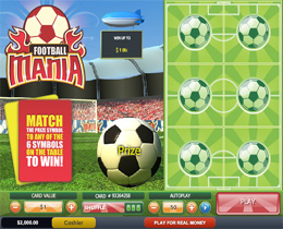 Screenshot of Football Mania Scratch Card